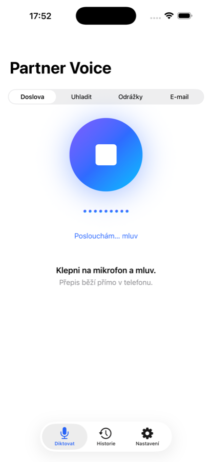 Dictation on iPhone